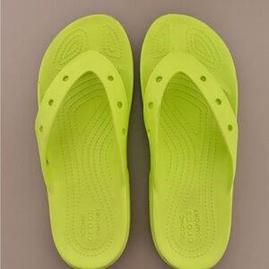 CROCS Neon Green Limeade Sandals- Size 8